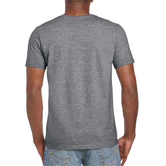 Gildan Unisex Adult Ringspun Cotton Soft Touch T-Shirt / Graphite Heather - Picture 2 of 3
